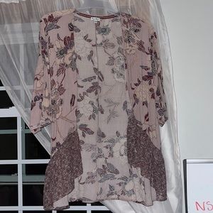 Pink floral kimono sweater cardigan